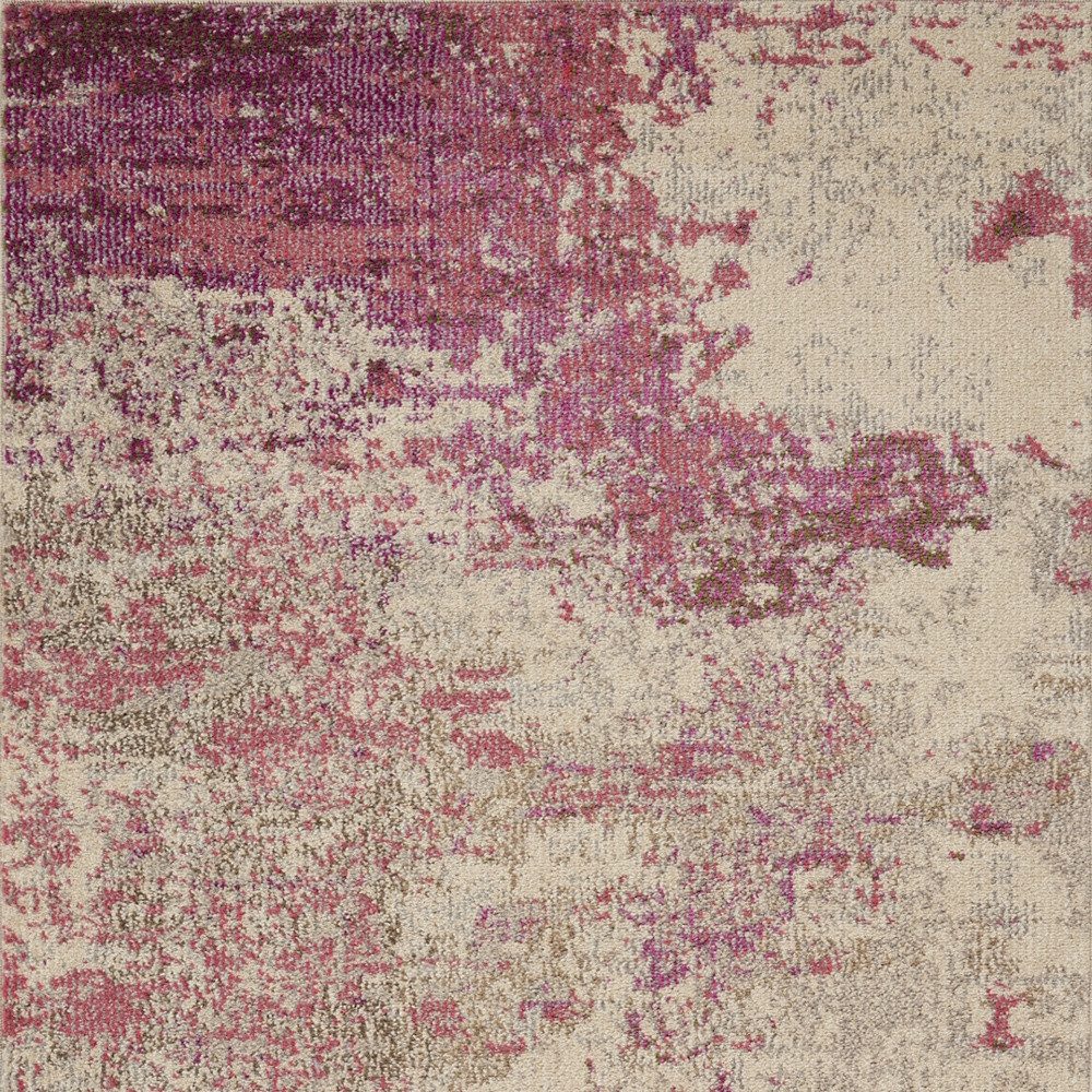 3′ X 5′ Ivory And Pink Abstract Area Rug
