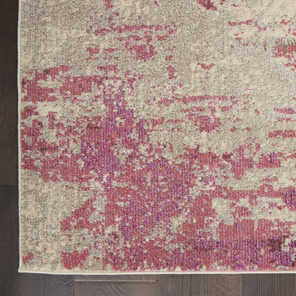3′ X 5′ Ivory And Pink Abstract Area Rug