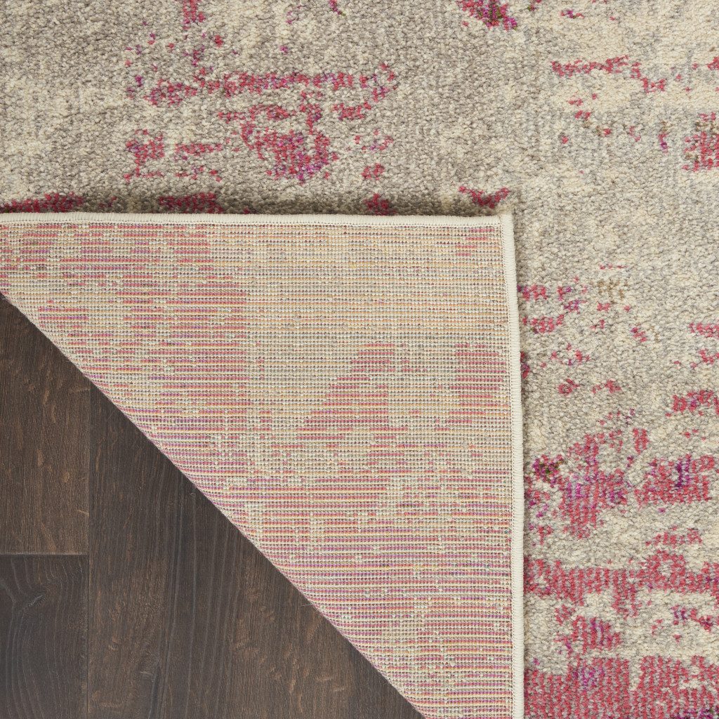 5′ X 7′ Ivory And Pink Abstract Area Rug