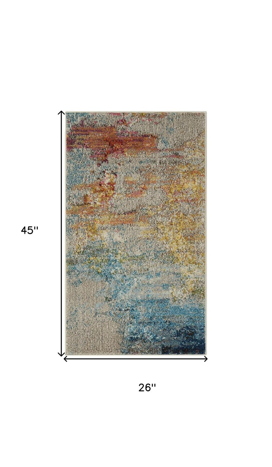2′ X 4′ Sealife Abstract Non Skid Area Rug