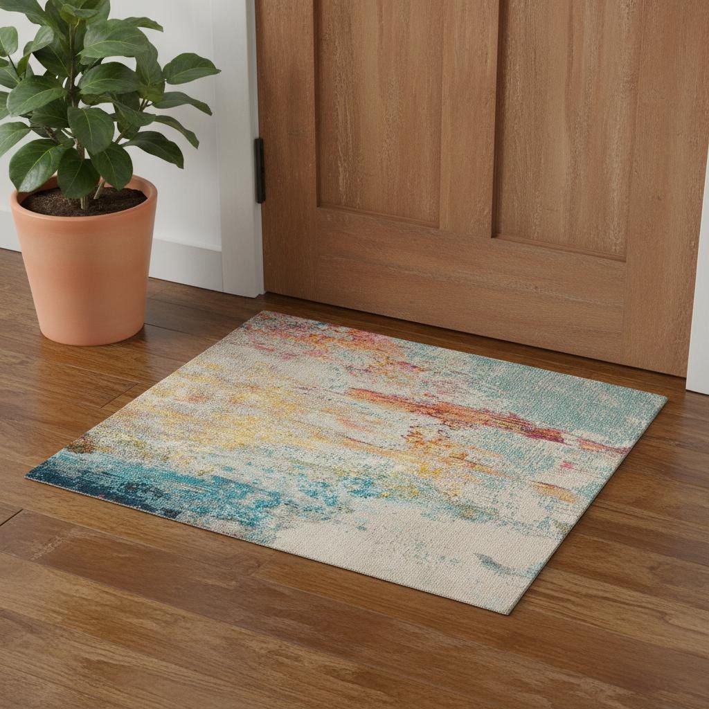 3′ X 5′ Sealife Abstract Non Skid Area Rug