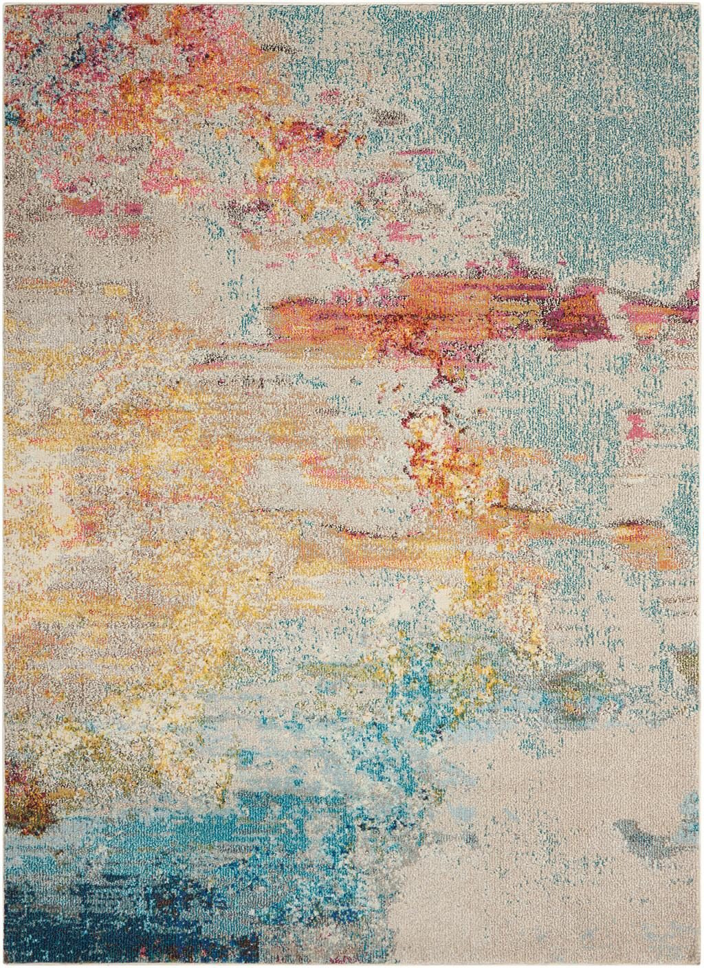 4′ X 6′ Sealife Abstract Non Skid Area Rug