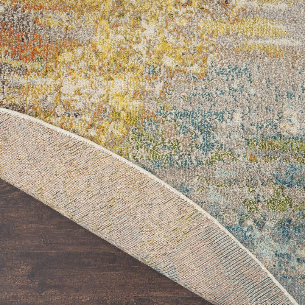 5′ X 5′ Sealife Abstract Round Rug
