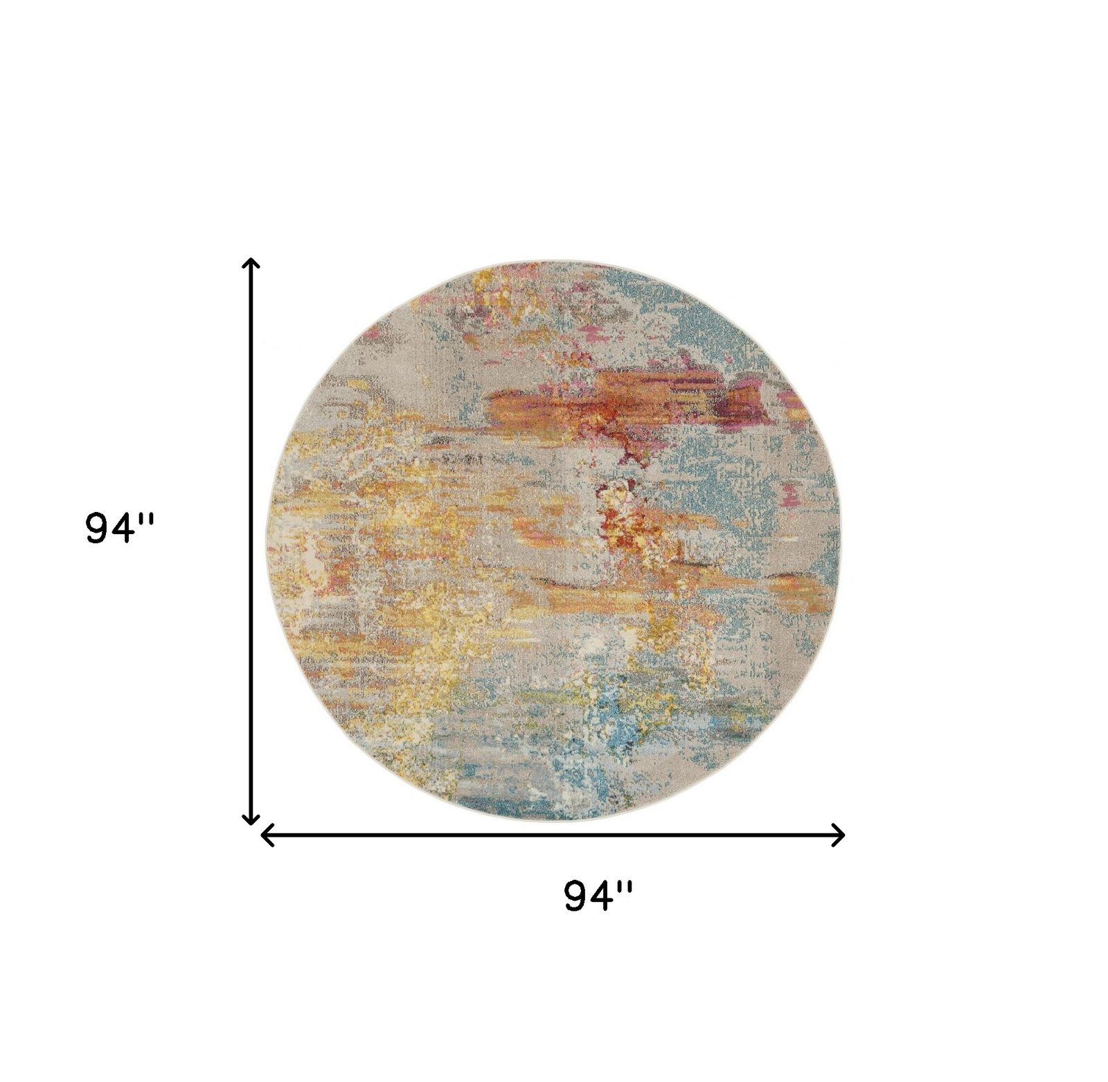 8′ X 8′ Sealife Abstract Round Rug