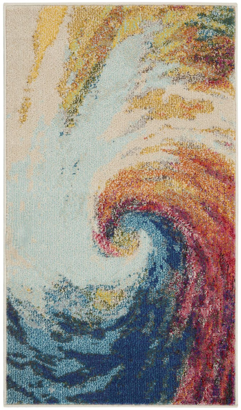 2′ X 4′ Wave Abstract Non Skid Area Rug