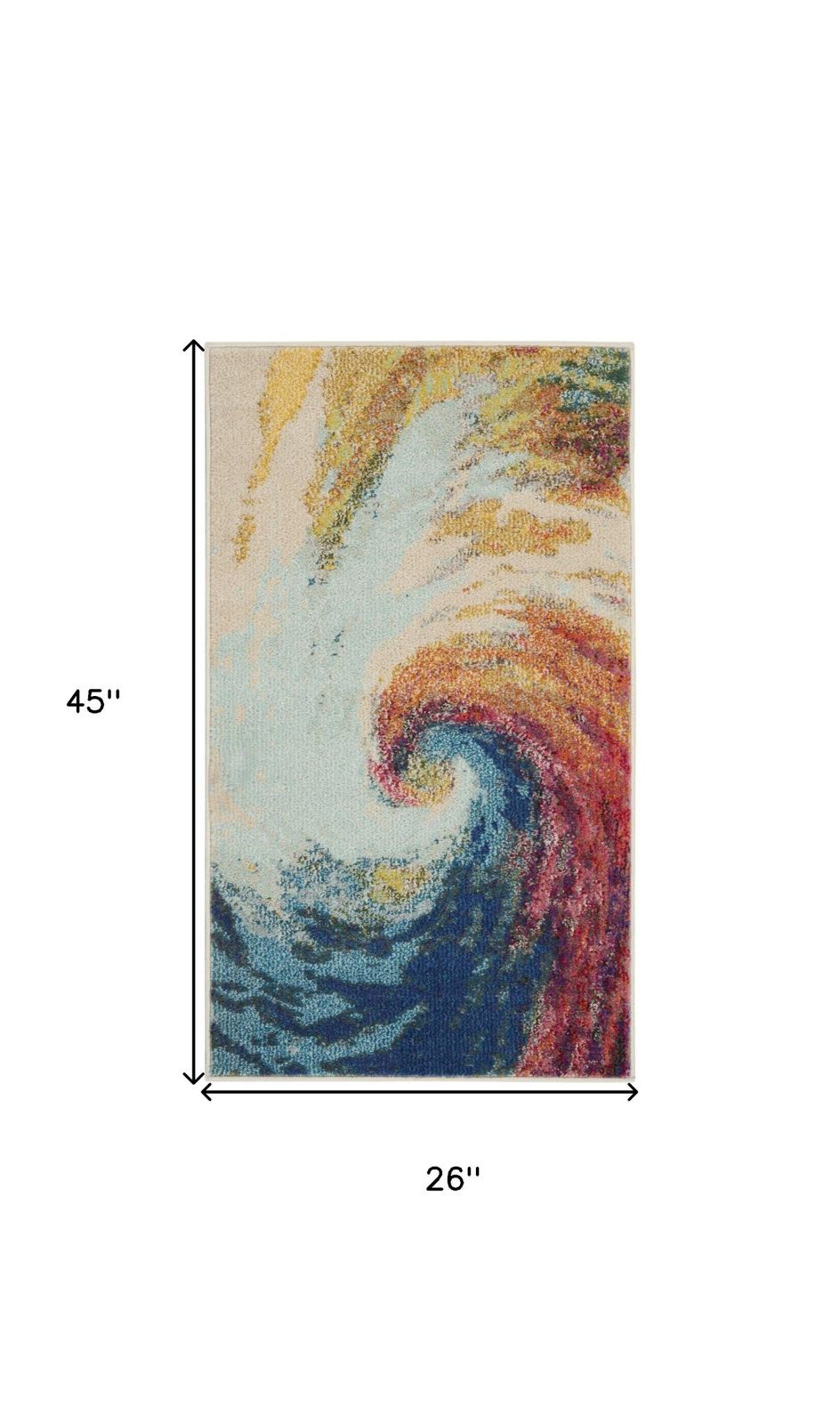 2′ X 4′ Wave Abstract Non Skid Area Rug