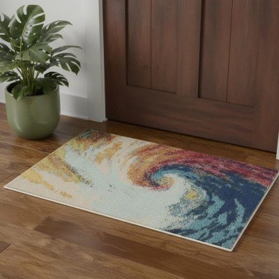 2′ X 4′ Wave Abstract Non Skid Area Rug