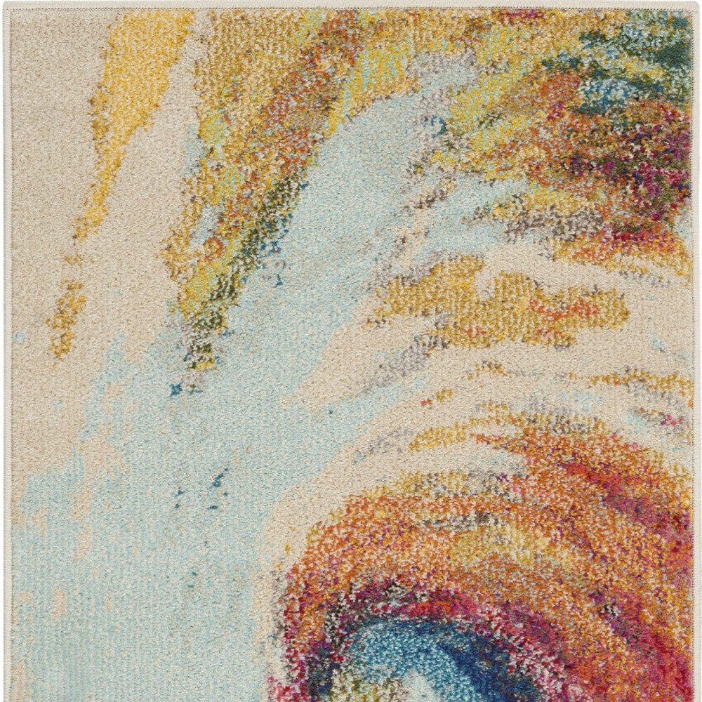 2′ X 4′ Wave Abstract Non Skid Area Rug
