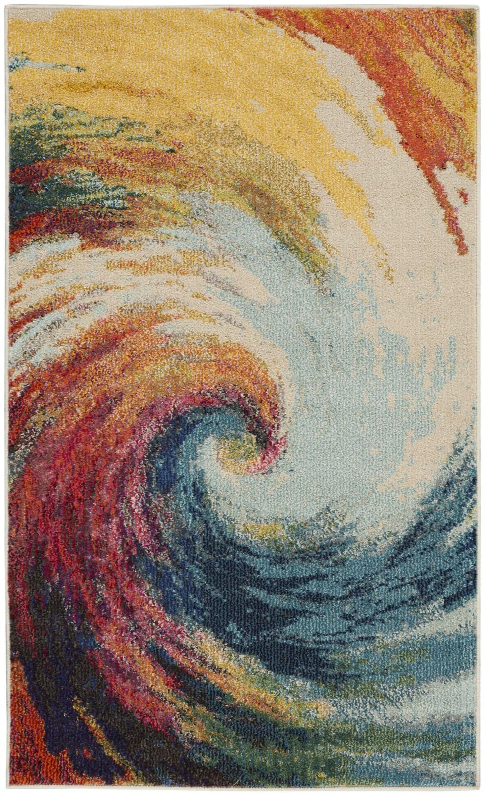 3′ X 5′ Wave Abstract Non Skid Area Rug