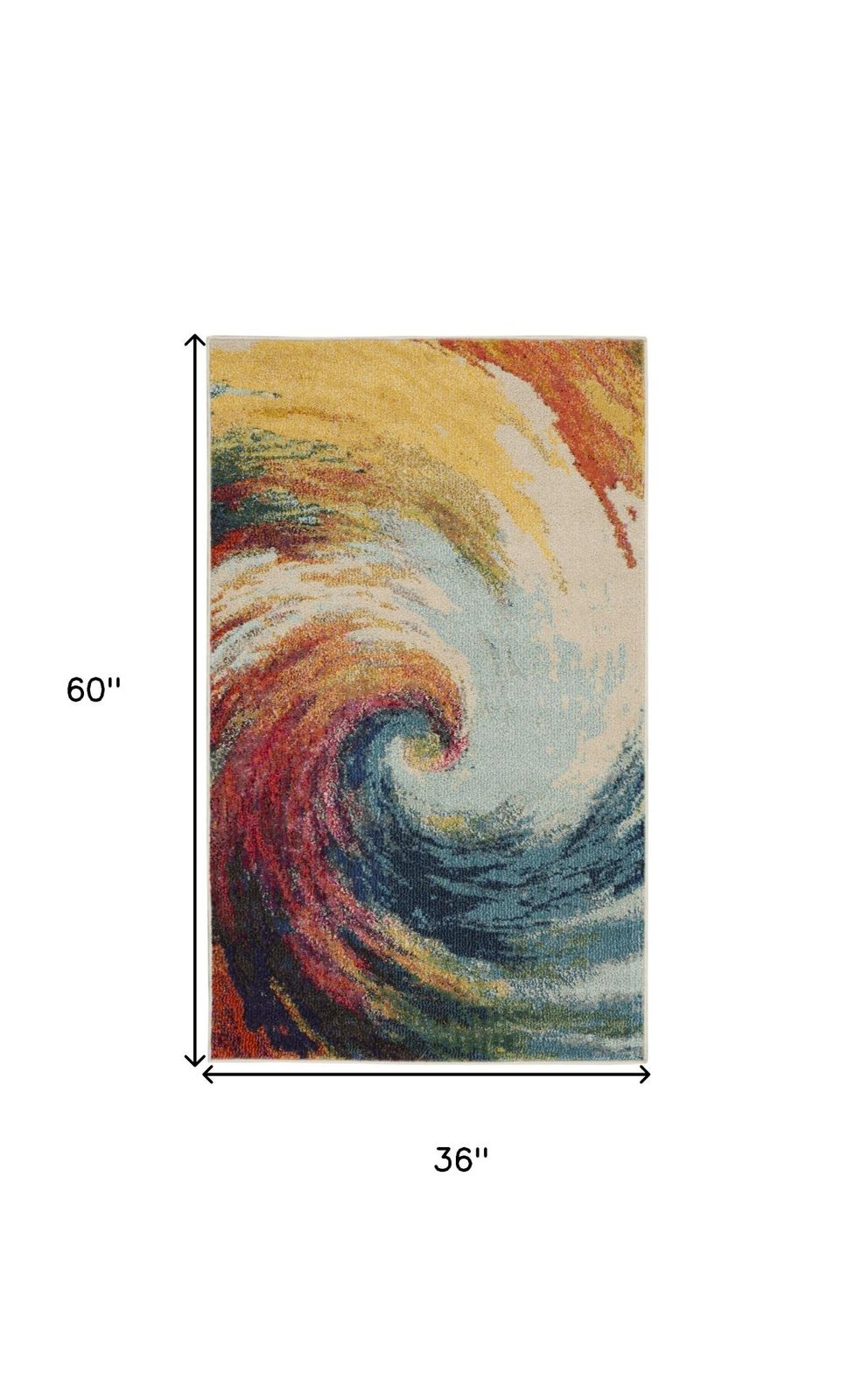 3′ X 5′ Wave Abstract Non Skid Area Rug