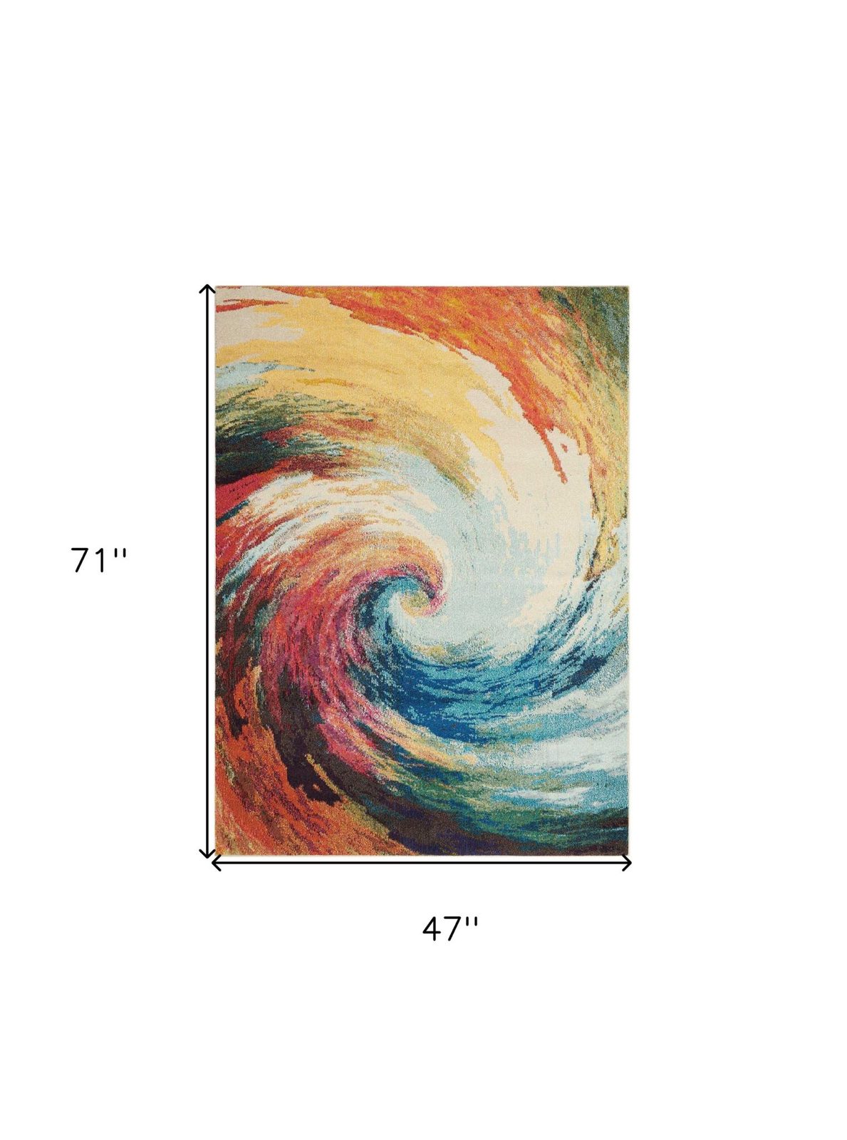 4′ X 6′ Wave Abstract Non Skid Area Rug