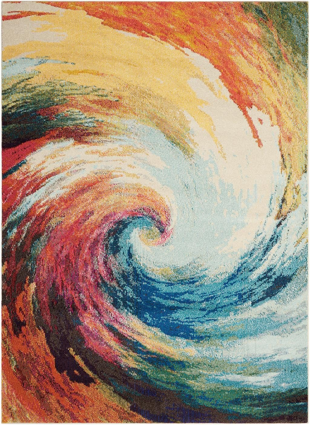5′ X 7′ Wave Abstract Area Rug