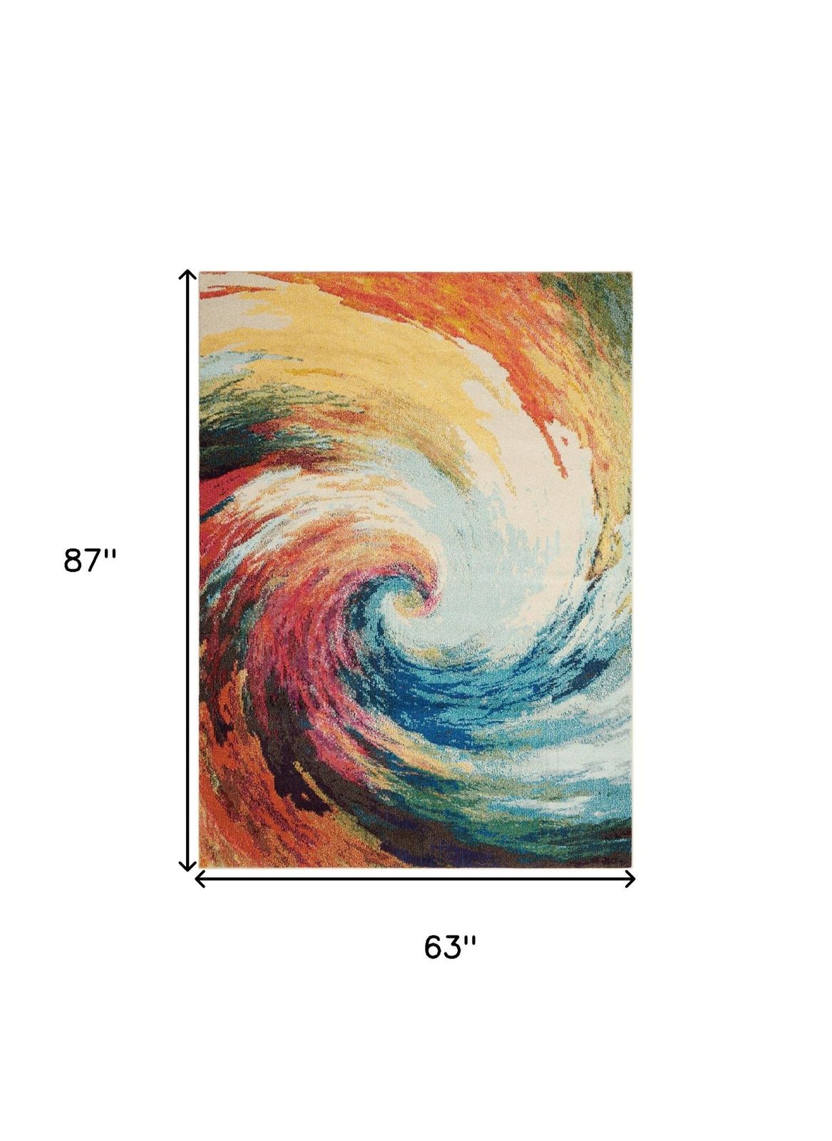5′ X 7′ Wave Abstract Area Rug