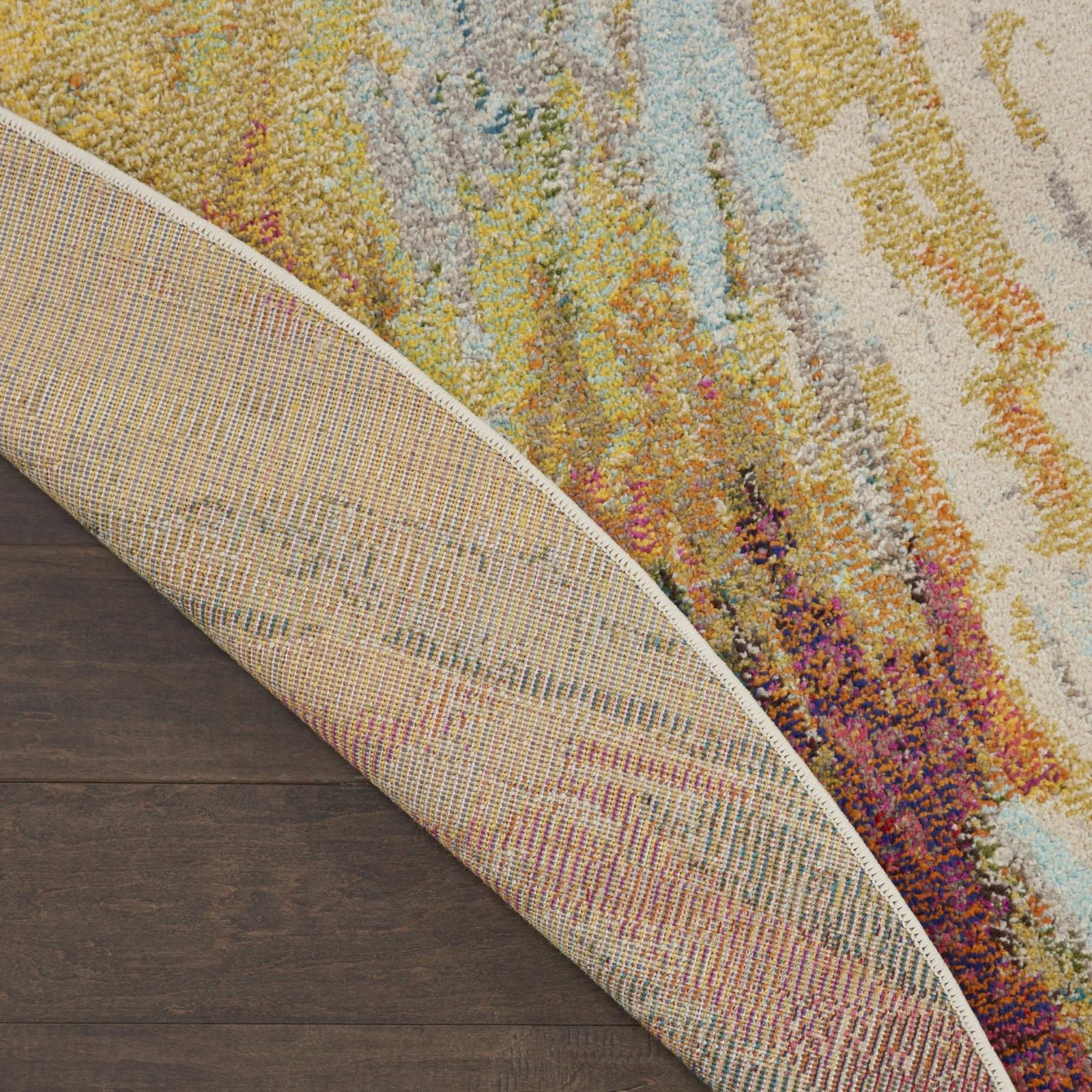 8′ X 8′ Wave Abstract Non Skid Round Rug