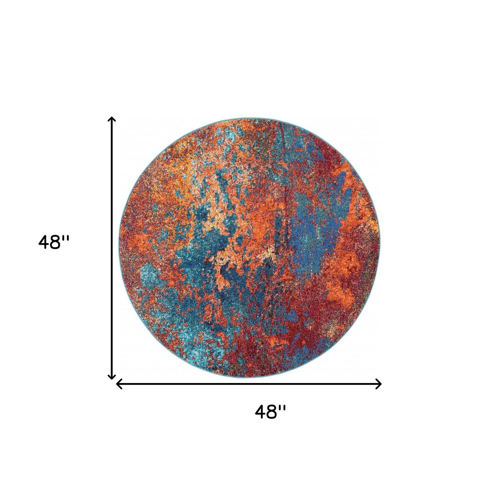 4′ X 4′ Abstract Non Skid Round Rug