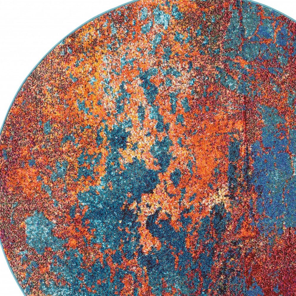 4′ X 4′ Abstract Non Skid Round Rug