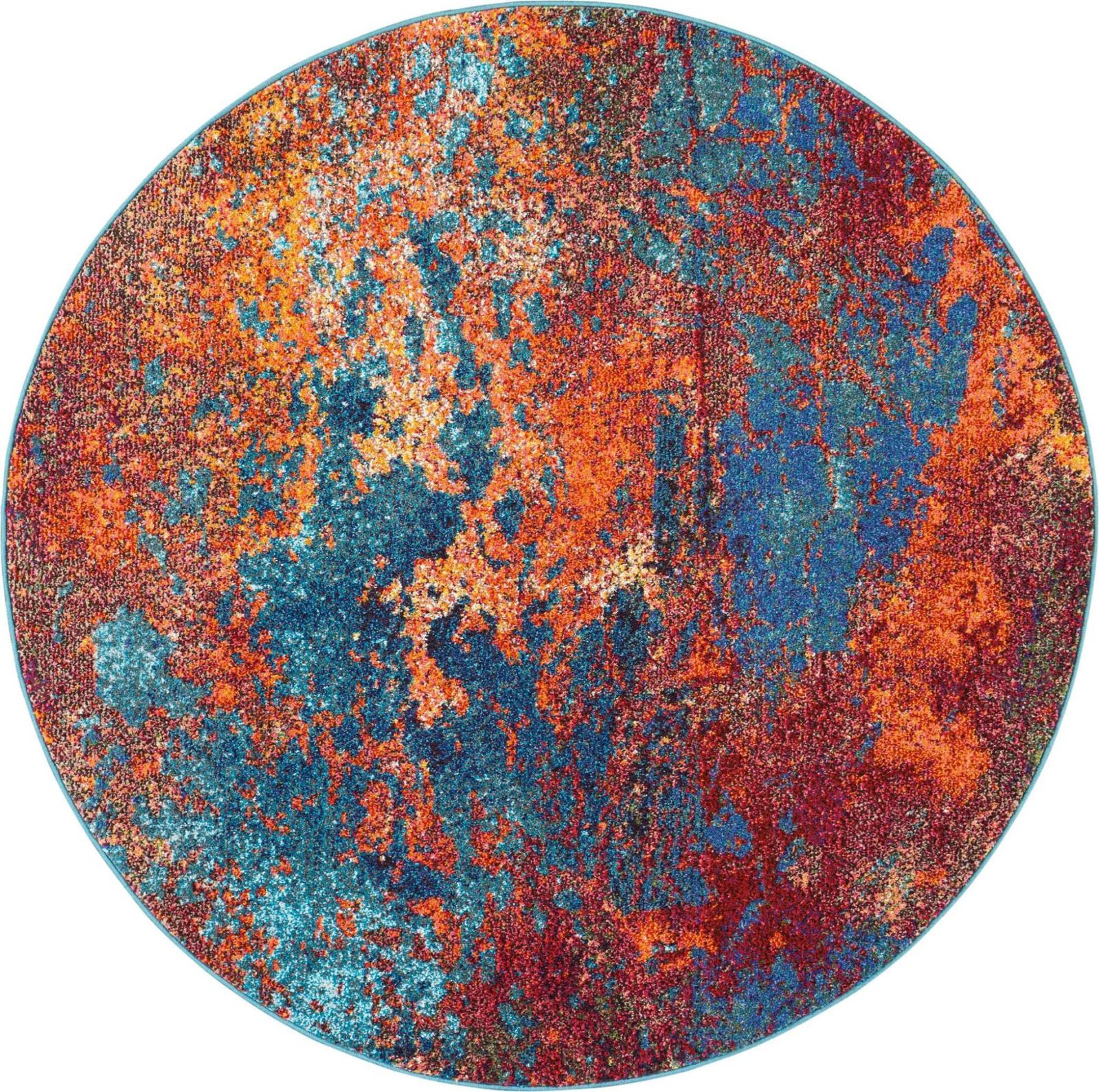 5′ X 5′ Atlantic Abstract Round Rug