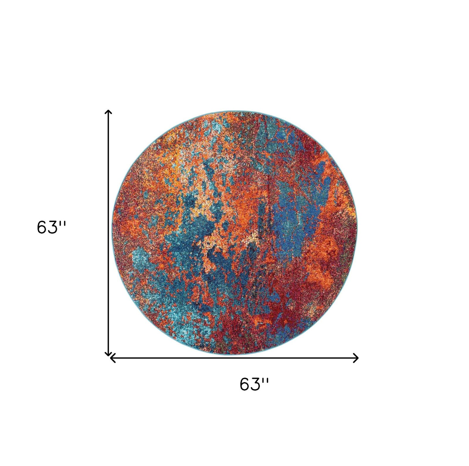 5′ X 5′ Atlantic Abstract Round Rug