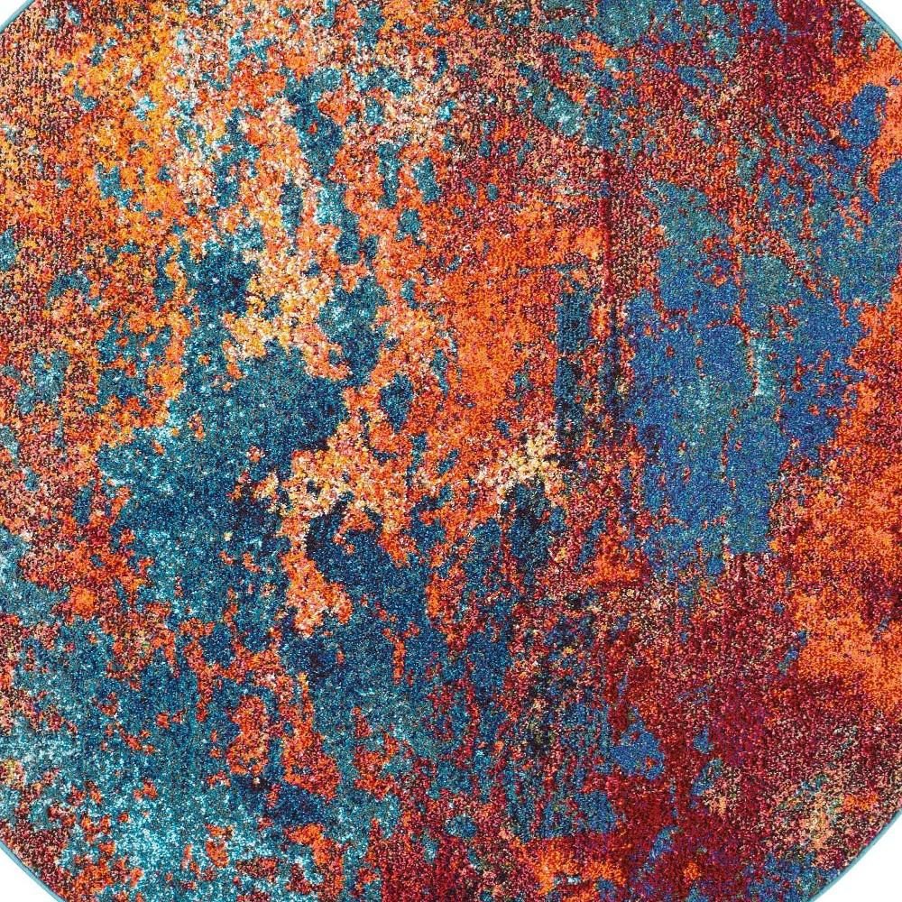 5′ X 5′ Atlantic Abstract Round Rug