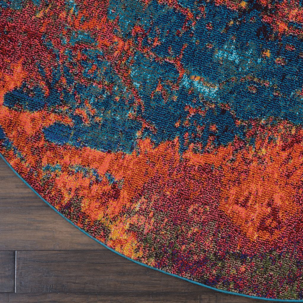 5′ X 5′ Atlantic Abstract Round Rug