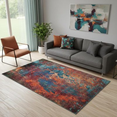 5′ X 7′ Atlantic Abstract Non Skid Area Rug
