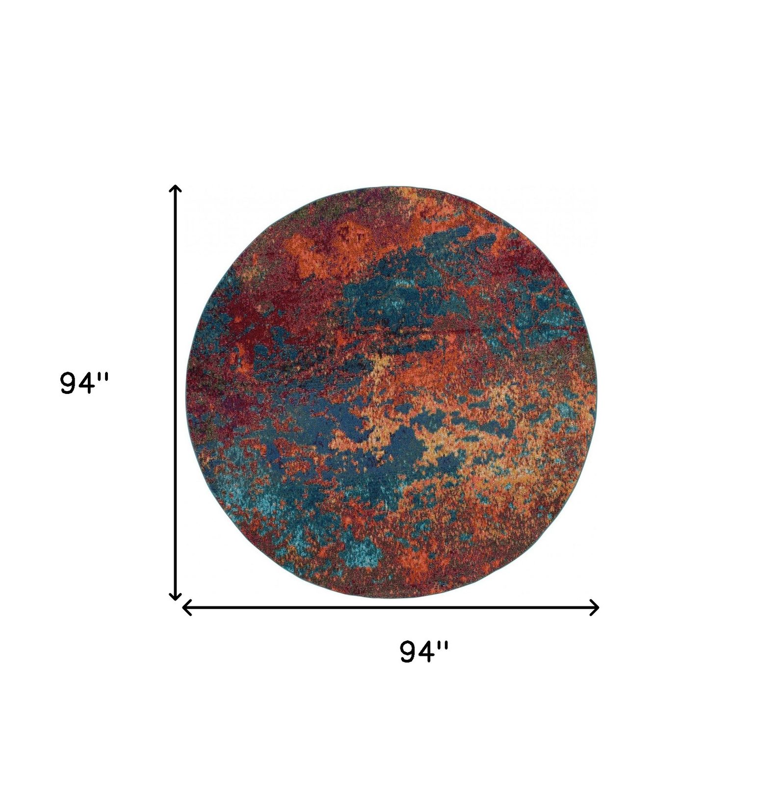 8′ X 8′ Atlantic Abstract Non Skid Round Rug