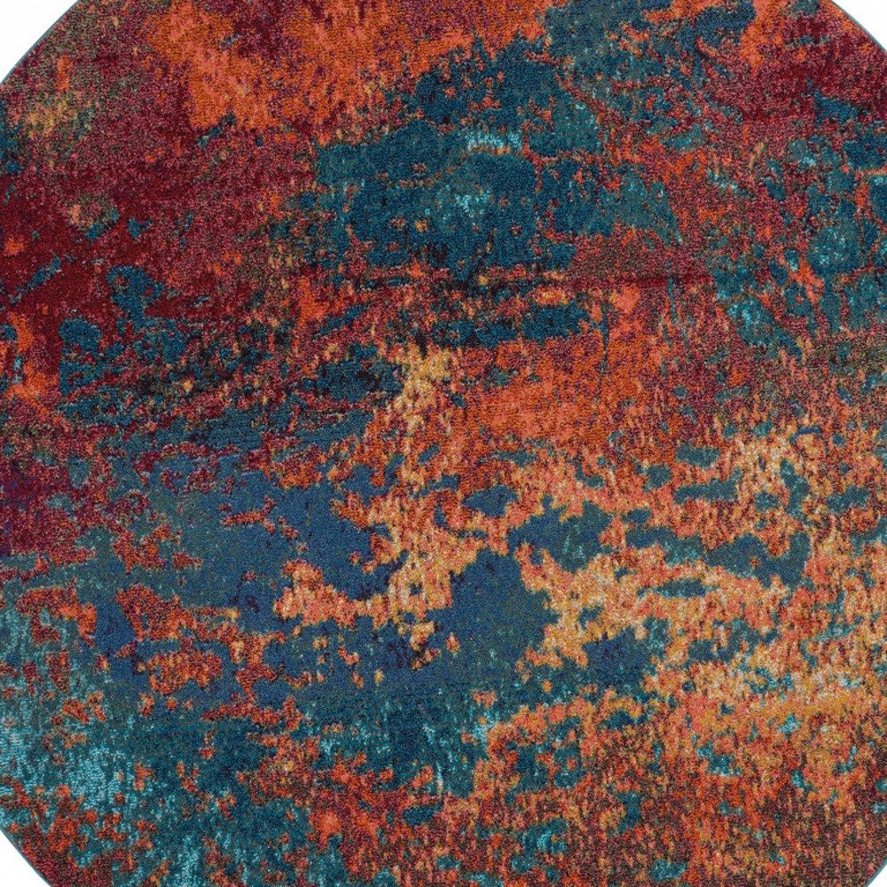 8′ X 8′ Atlantic Abstract Non Skid Round Rug
