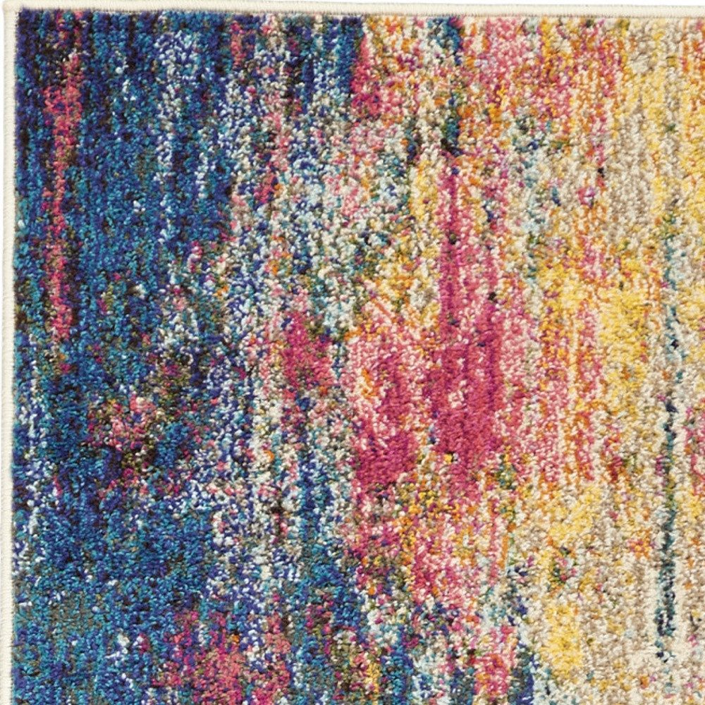 2′ X 6′ Blue And Yellow Abstract Area Rug