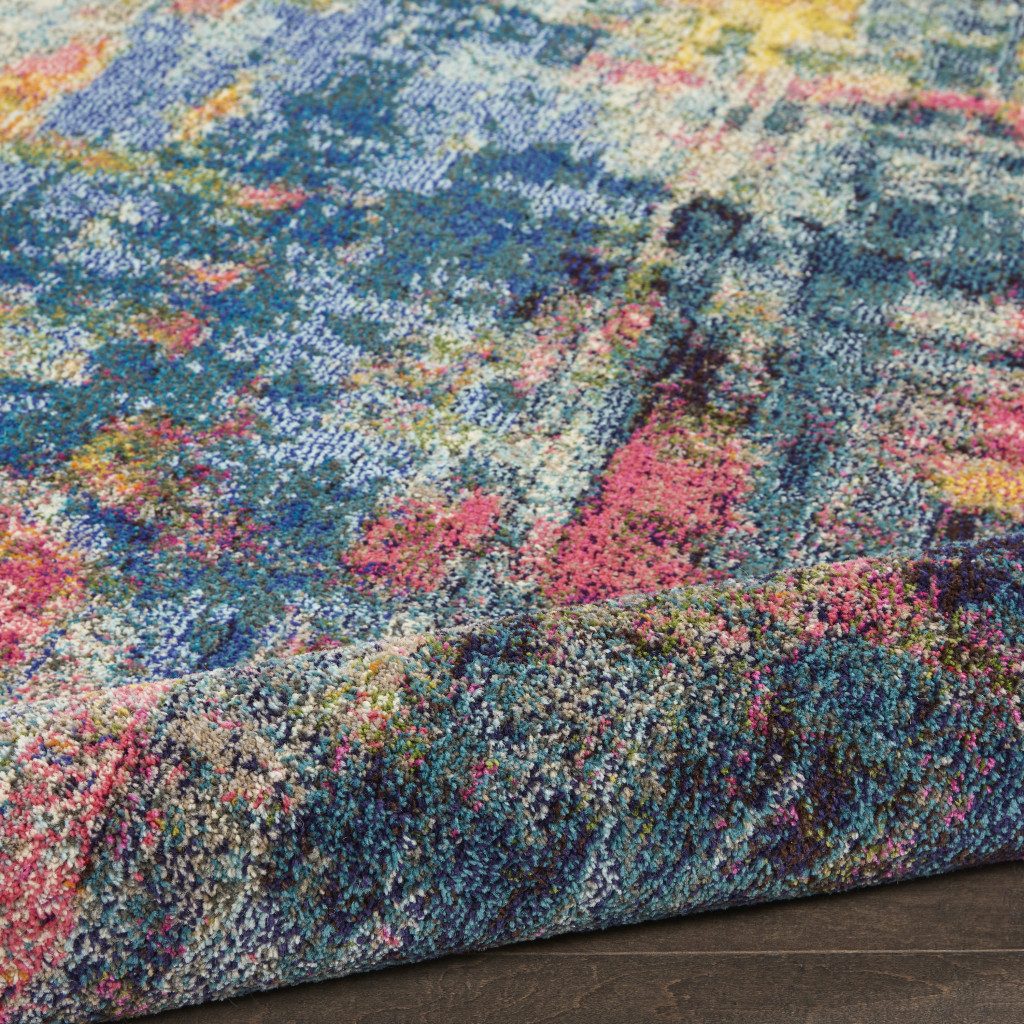 2′ X 6′ Blue And Yellow Abstract Area Rug