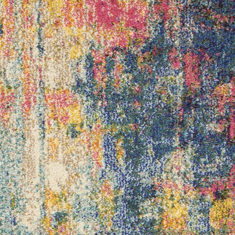 2′ X 4′ Blue And Yellow Abstract Area Rug