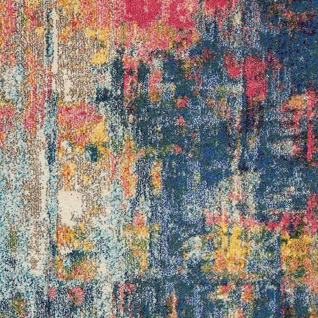 4′ X 6′ Blue And Yellow Abstract Area Rug