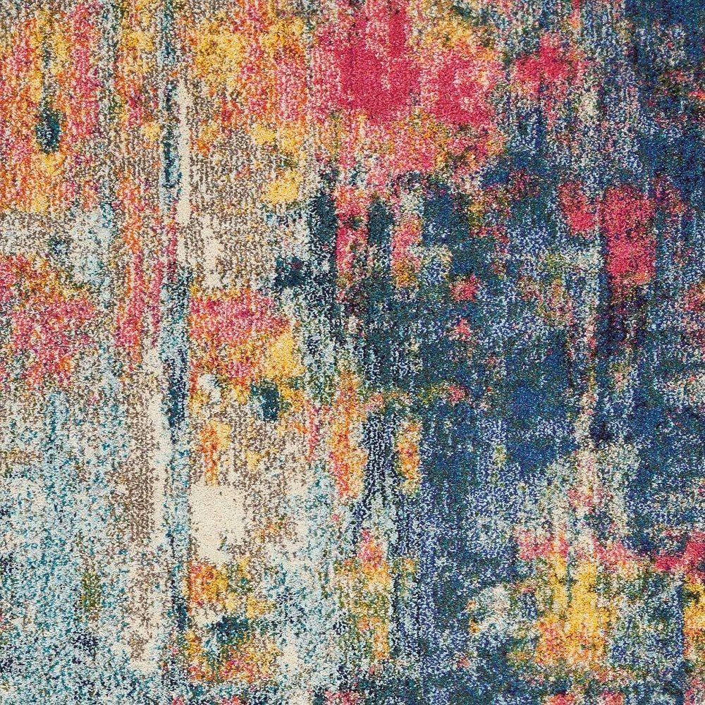 4′ X 6′ Blue And Yellow Abstract Area Rug