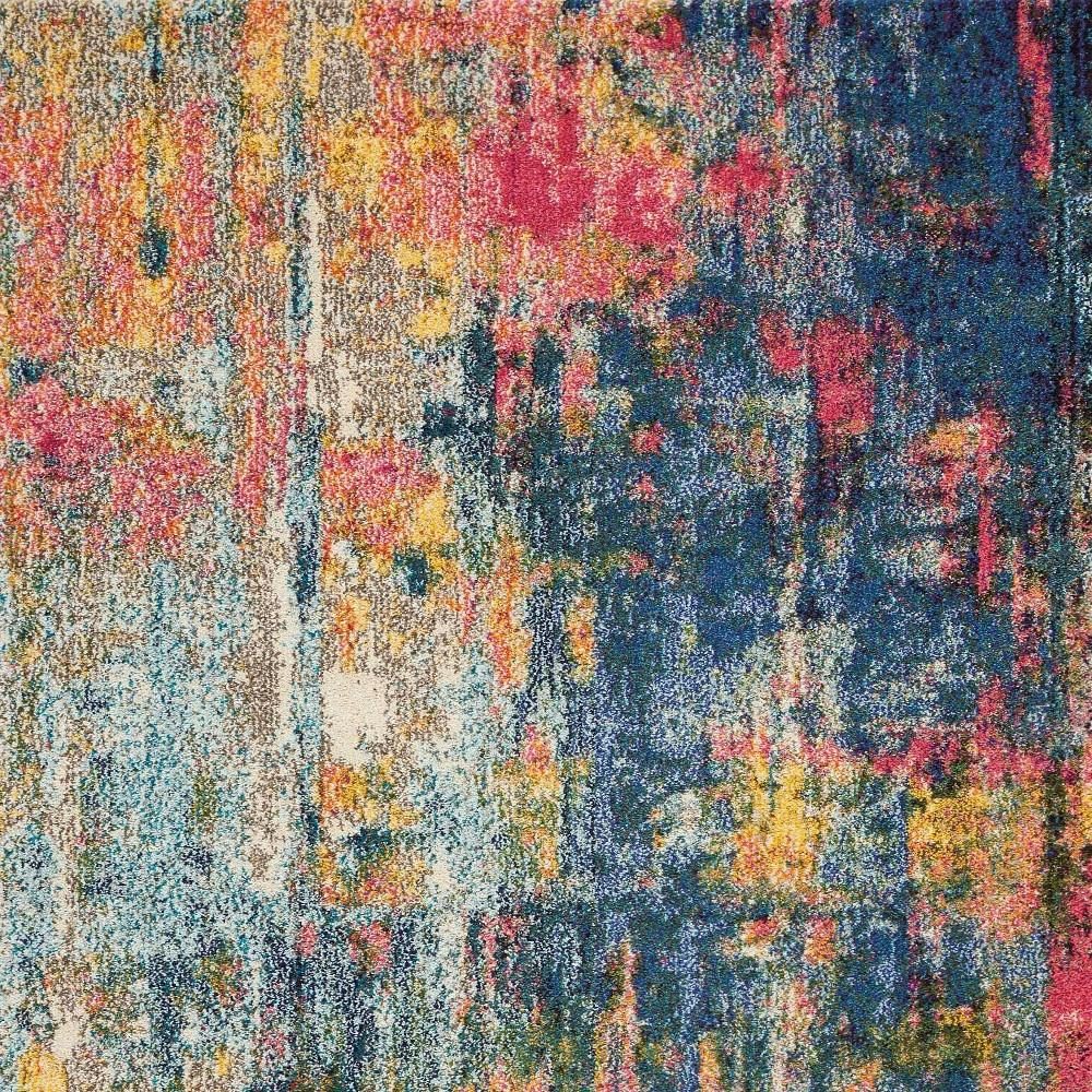 4′ X 6′ Blue And Yellow Abstract Area Rug