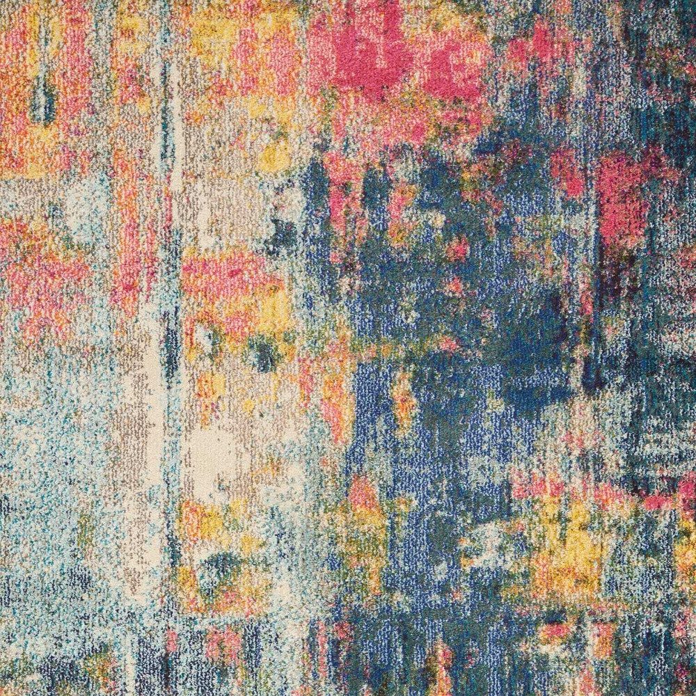 5′ X 7′ Blue And Yellow Abstract Area Rug