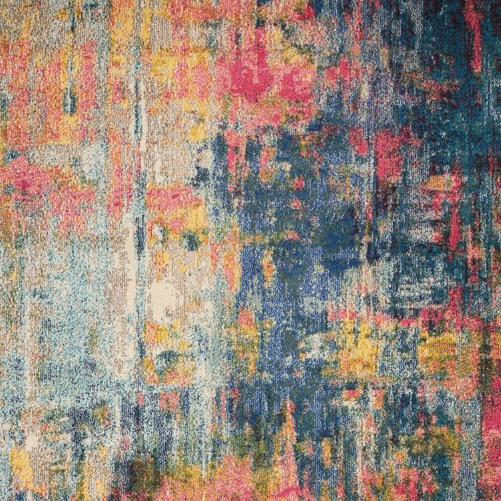 5′ X 7′ Blue And Yellow Abstract Area Rug