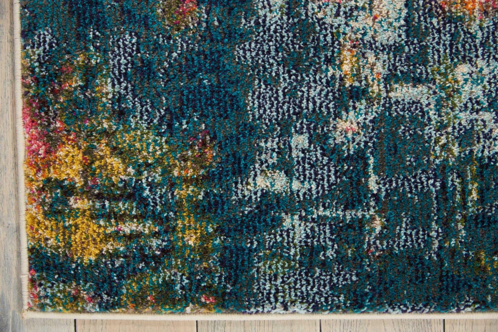 5′ X 7′ Blue And Yellow Abstract Area Rug