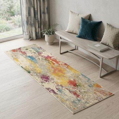 2′ X 6′ Ivory Abstract Area Rug