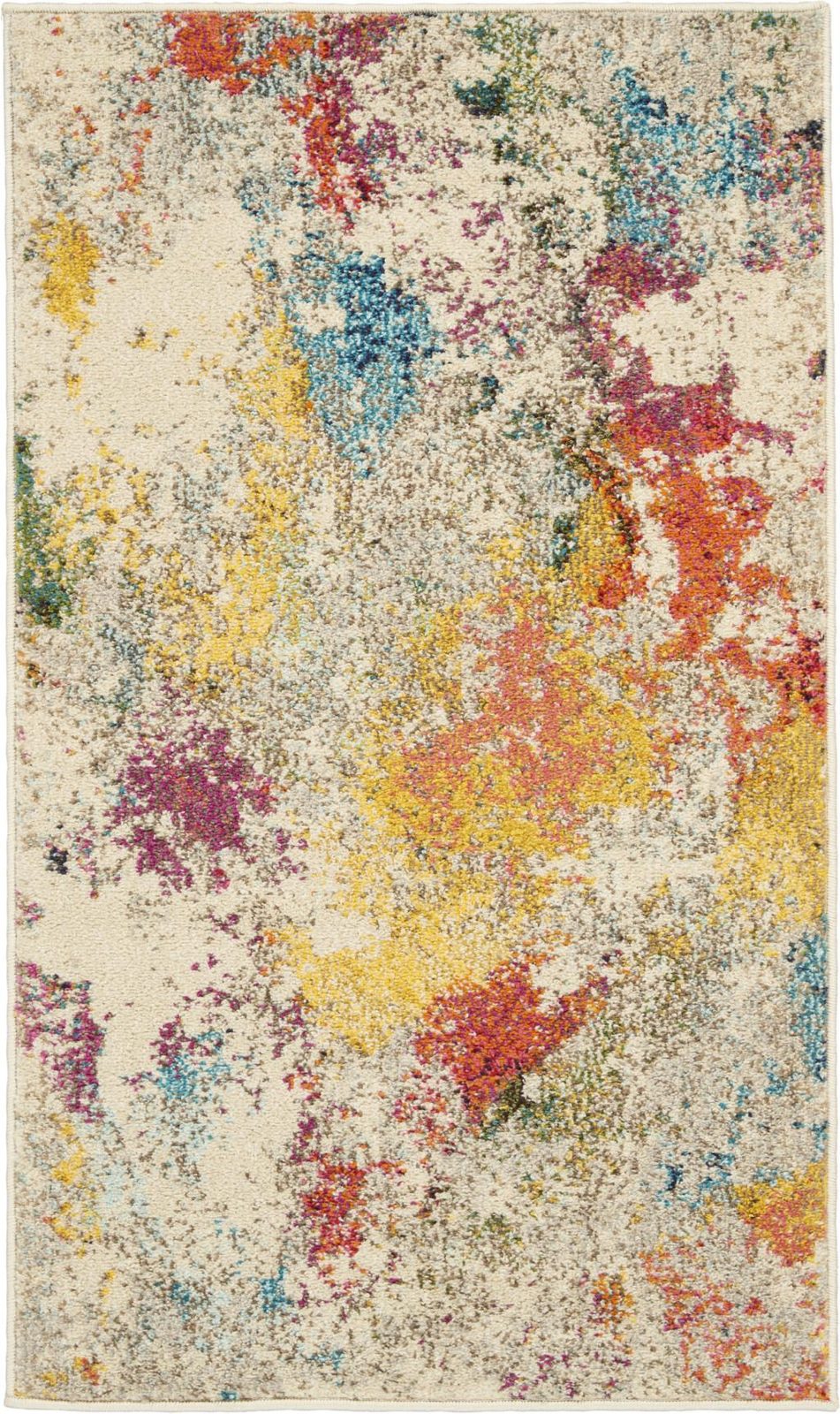 2′ X 4′ Ivory Abstract Area Rug