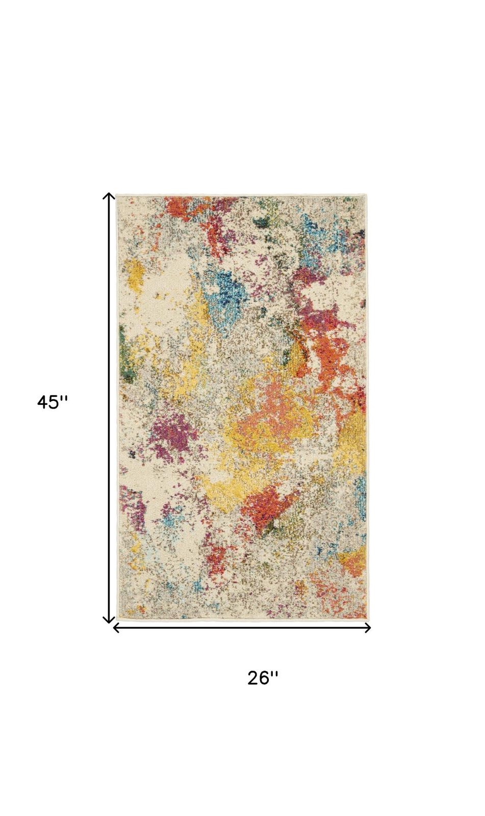 2′ X 4′ Ivory Abstract Area Rug