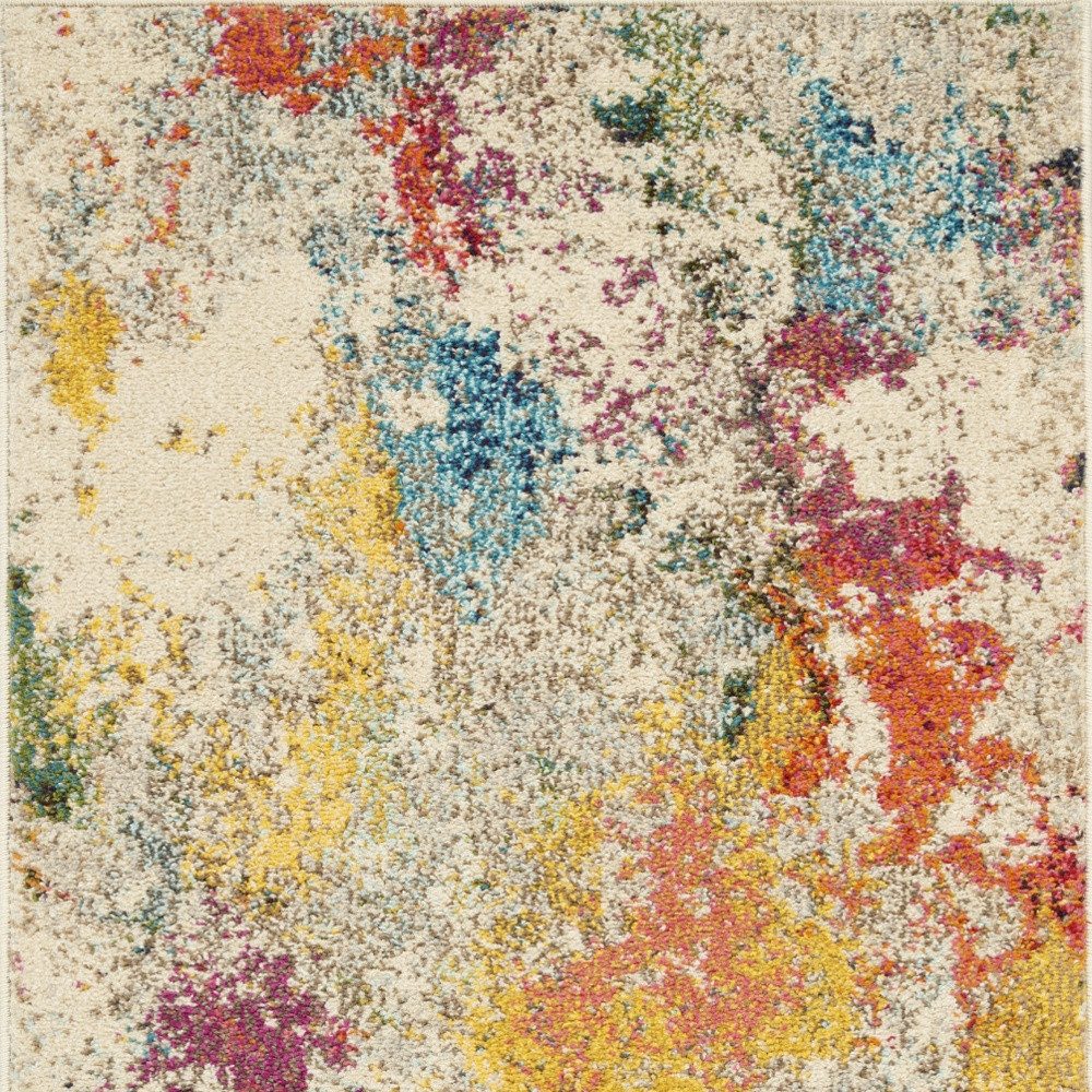 2′ X 4′ Ivory Abstract Area Rug