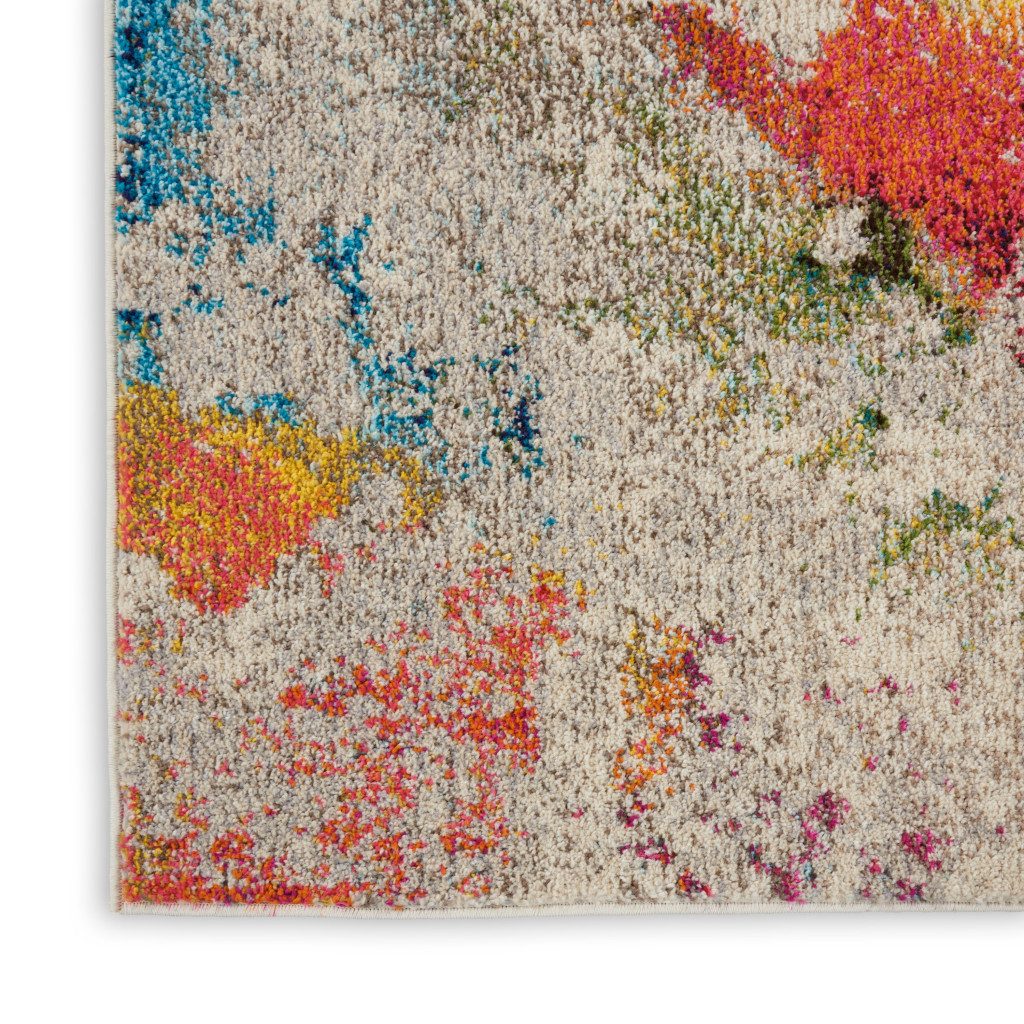 3′ X 5′ Ivory Abstract Non Skid Area Rug