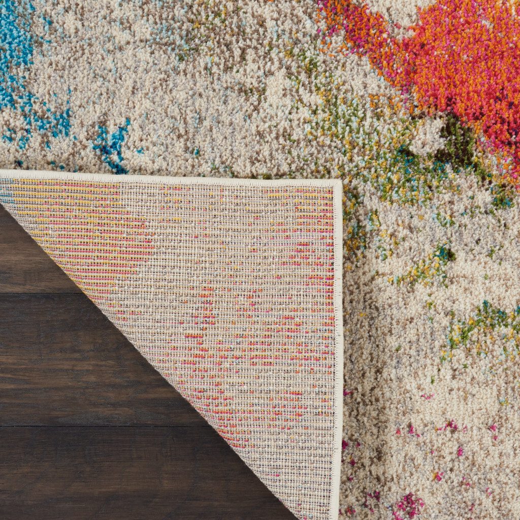 3′ X 5′ Ivory Abstract Non Skid Area Rug