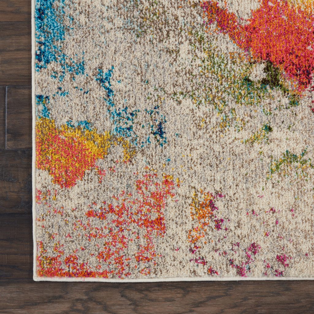 3′ X 5′ Ivory Abstract Non Skid Area Rug