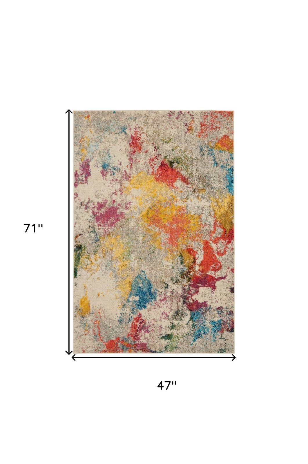 4′ X 6′ Ivory Abstract Area Rug