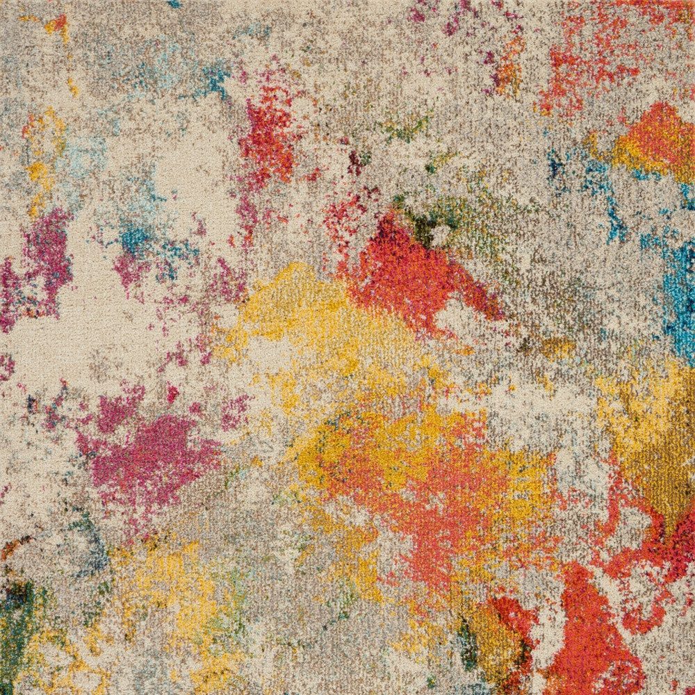 4′ X 6′ Ivory Abstract Area Rug