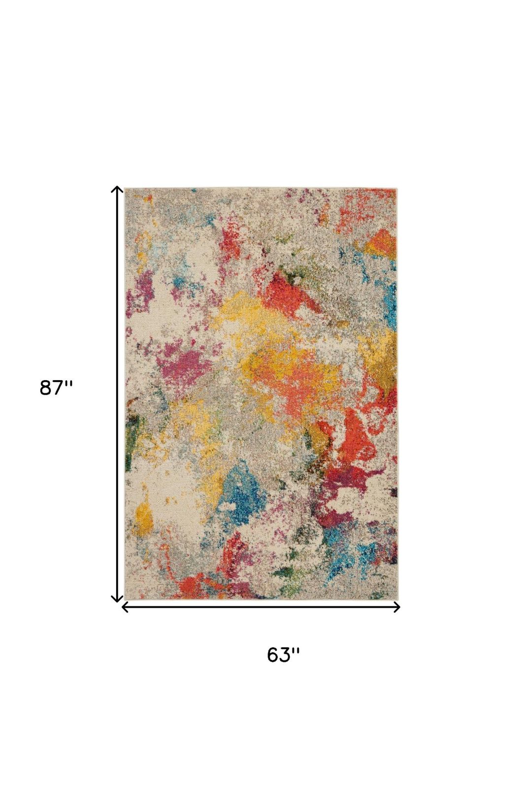5′ X 7′ Ivory Abstract Area Rug