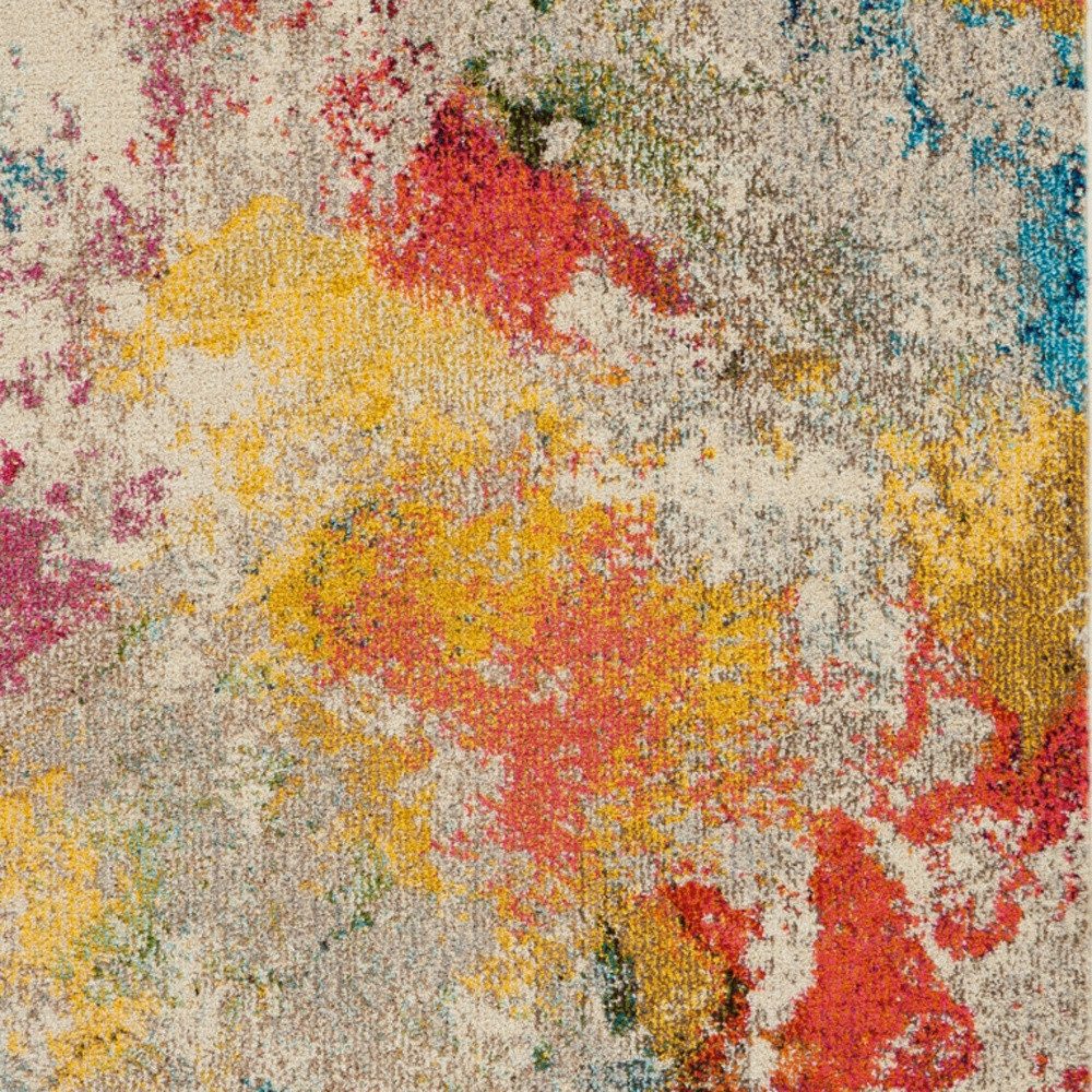 5′ X 7′ Ivory Abstract Area Rug