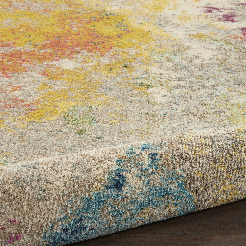 8′ X 8′ Ivory Abstract Round Rug
