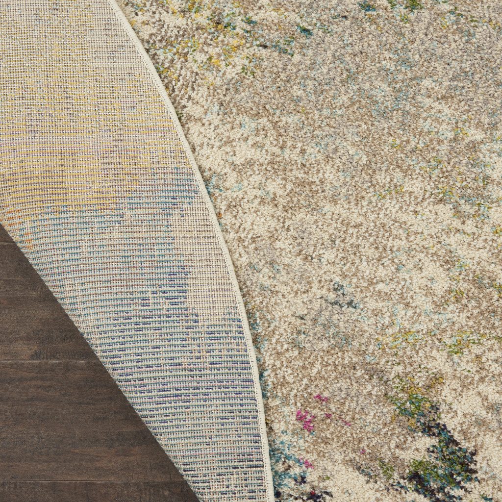 8′ X 8′ Ivory Abstract Round Rug