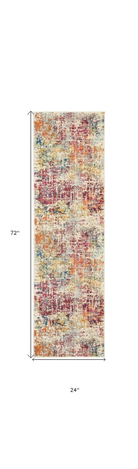 2′ X 6′ Pink Abstract Distressed Area Rug
